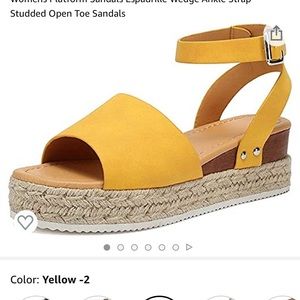 Yellow platform sandals